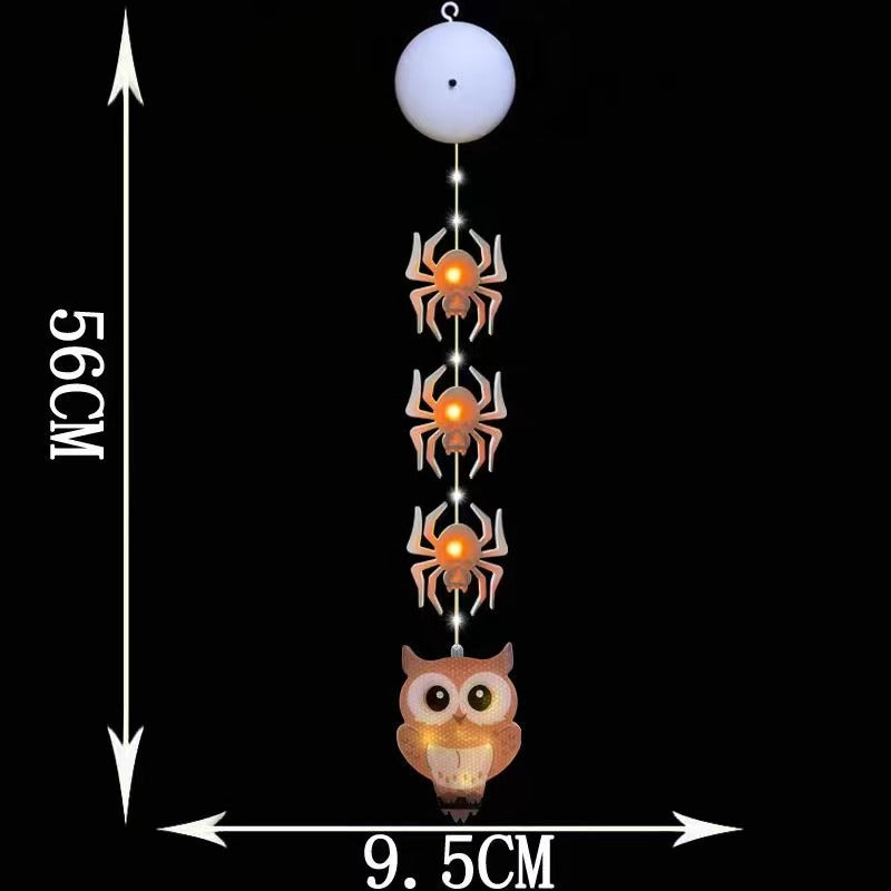 New Halloween suction cup hanging light led ghost festival window light pumpkin spider ghost battery box suction cup lights string