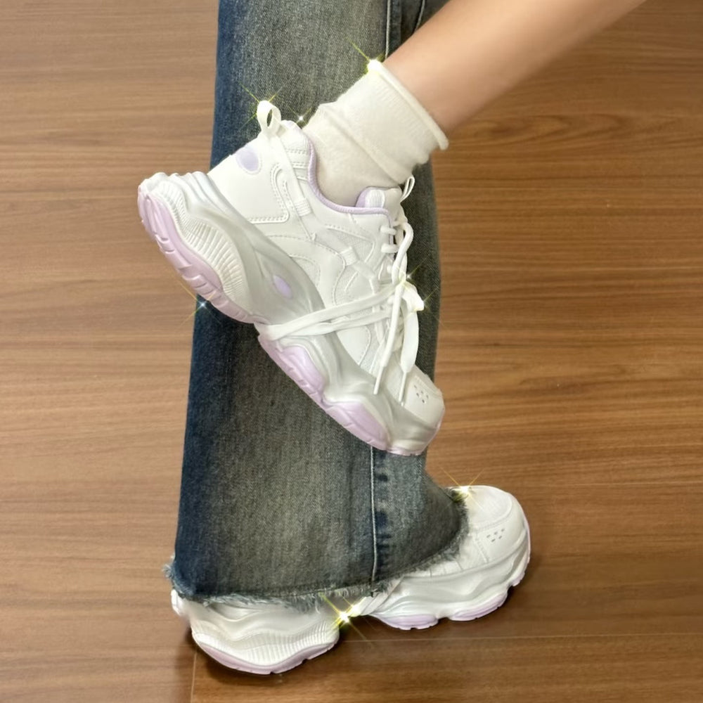 Mesh breathable chunky platform sneakers for women, 2026 spring/autumn new collection, petite-friendly, slimming, versatile casual athletic shoes
