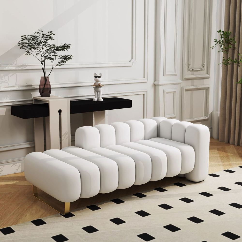 Accessible luxury italian velvet fabric backrest bed end stool modern bedroom chaise lounge sofa creative shoe changing stool