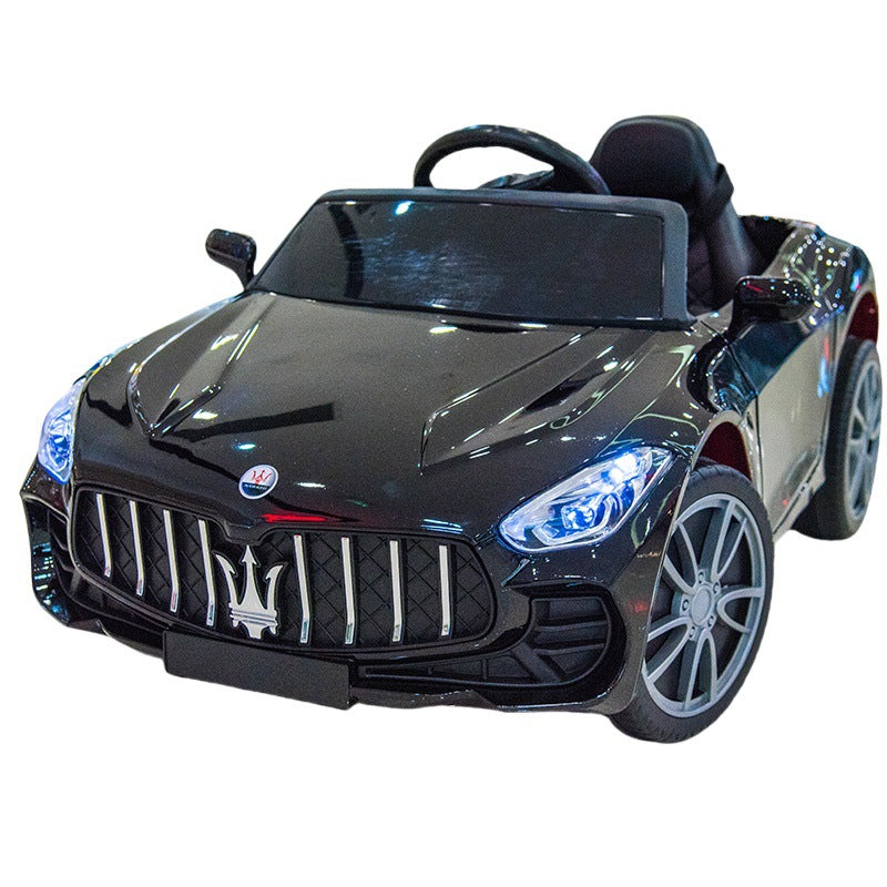 New children's electric car double door four-wheel remote control car two-seat children's toy car 1 to 6 years old swinging stroller