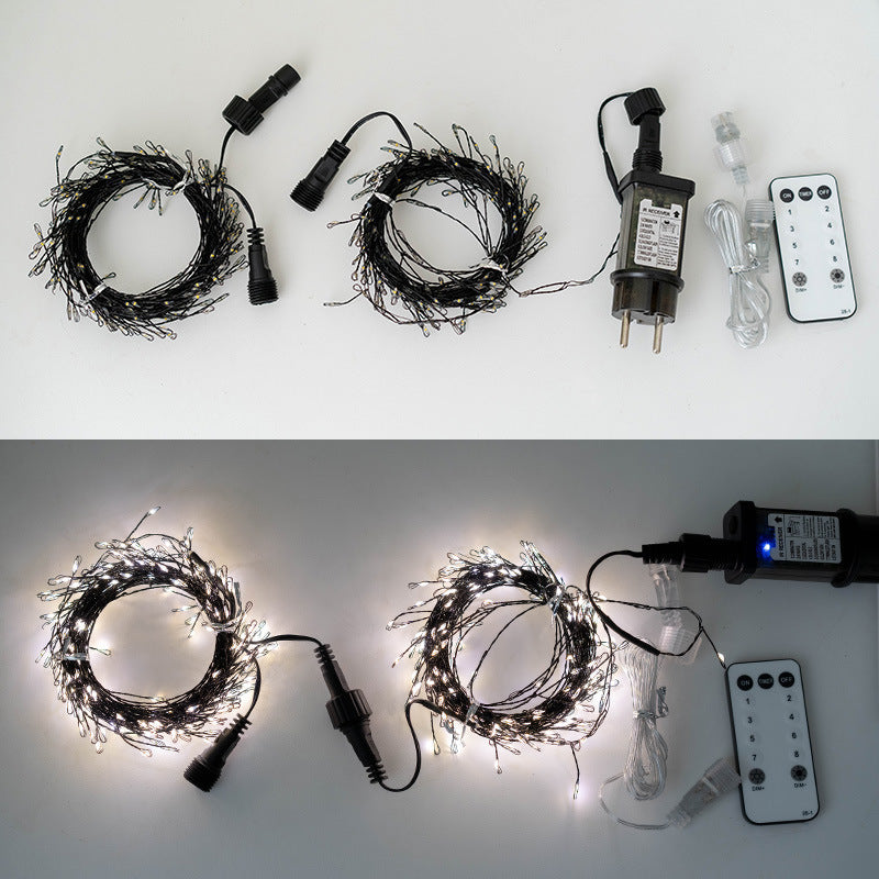 Korean LED copper wire firecracker light Xiaohongshu same Christmas tree decoration lights 31V series light string star flashing light