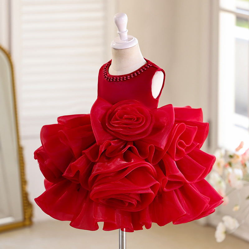 hot-selling baby girl princess dress, fluffy cake dress, skirt, children's day costume, birthday, one-year-old, in stock
