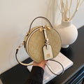 2025 new european and american fashionable chic chanel-style high-end crossbody bag, small round bag, large capacity vintage shoulder bag