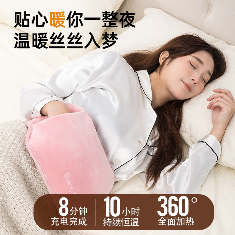 Rechargeable heated waist support - explosion-proof, plush & cute, perfect for bed, sleep, and foot warmers - wholesale hot water bottles