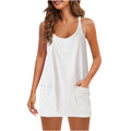 cross-border  hot-selling women's solid color fashion casual double pocket knitted dress