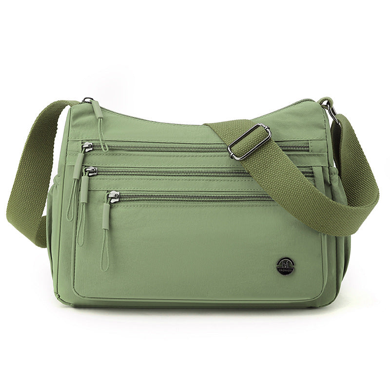 Foreign trade large-capacity casual women's bag 2025 new multi-compartment lightweight shoulder bag fashionable nylon simple messenger bag