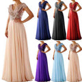 summer new arrival: women's foreign trade dress -  &  new v-neck sequin chiffon patchwork evening gown maxi dress