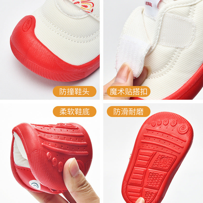 Baby walking shoes for girls, sizes 0-1 to 1-3 years, infant shoes for spring and autumn, soft sole, non-slip, breathable, and secure fit for boys