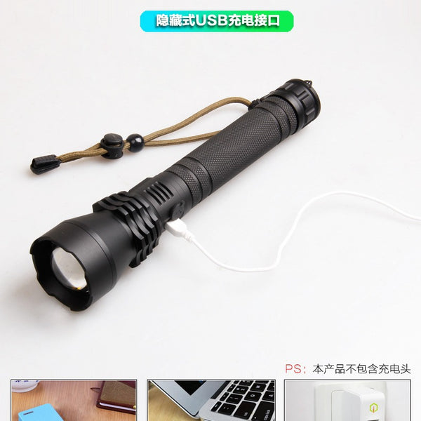 Multi-function car Solar safety hammer Alarm Escape rescue flashlight LED strong light charging COB flashlight