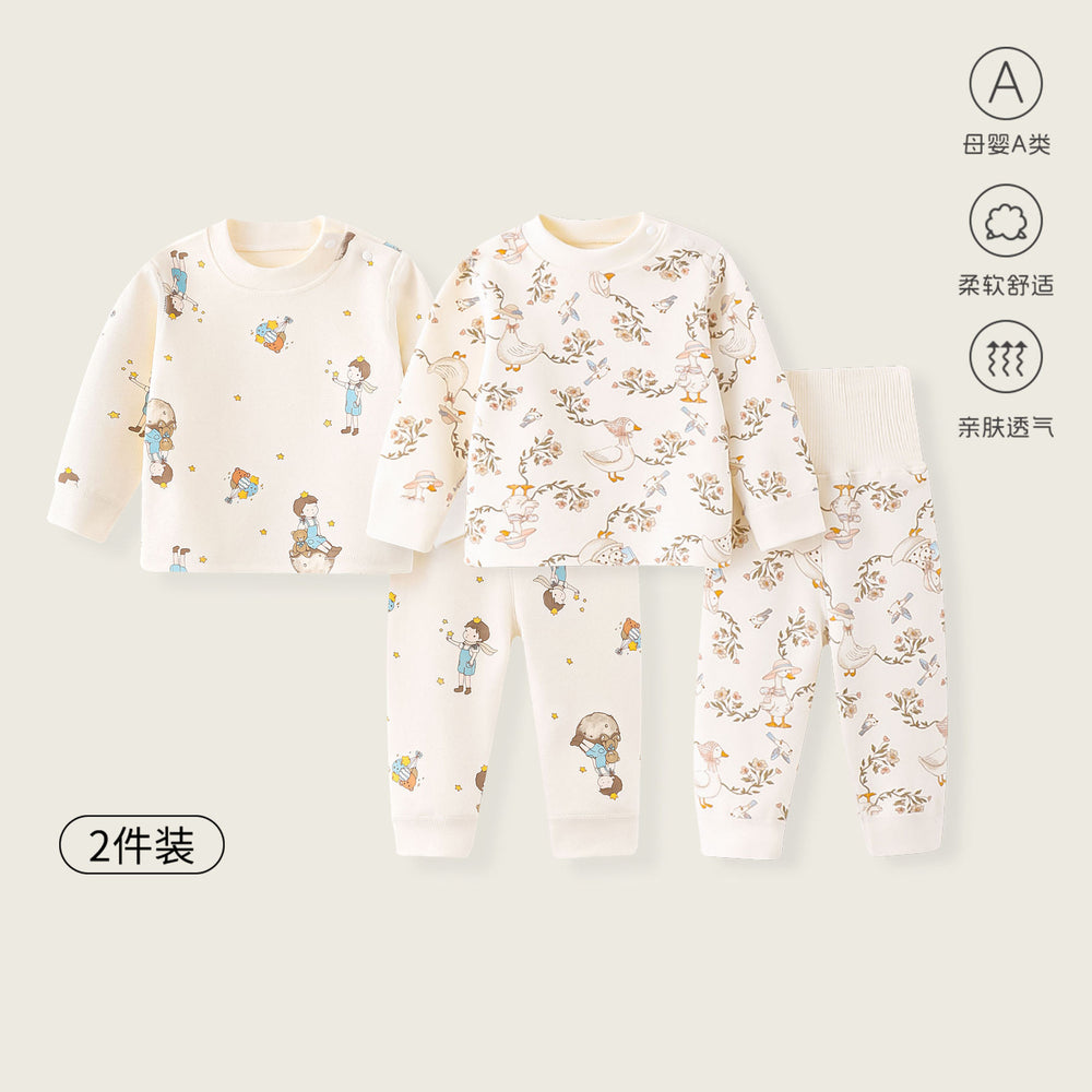 Kidsfall and winter shu velvet cloud-like cotton 300g autumn clothes high waist belly protection boneless type a heattechintimatessuit