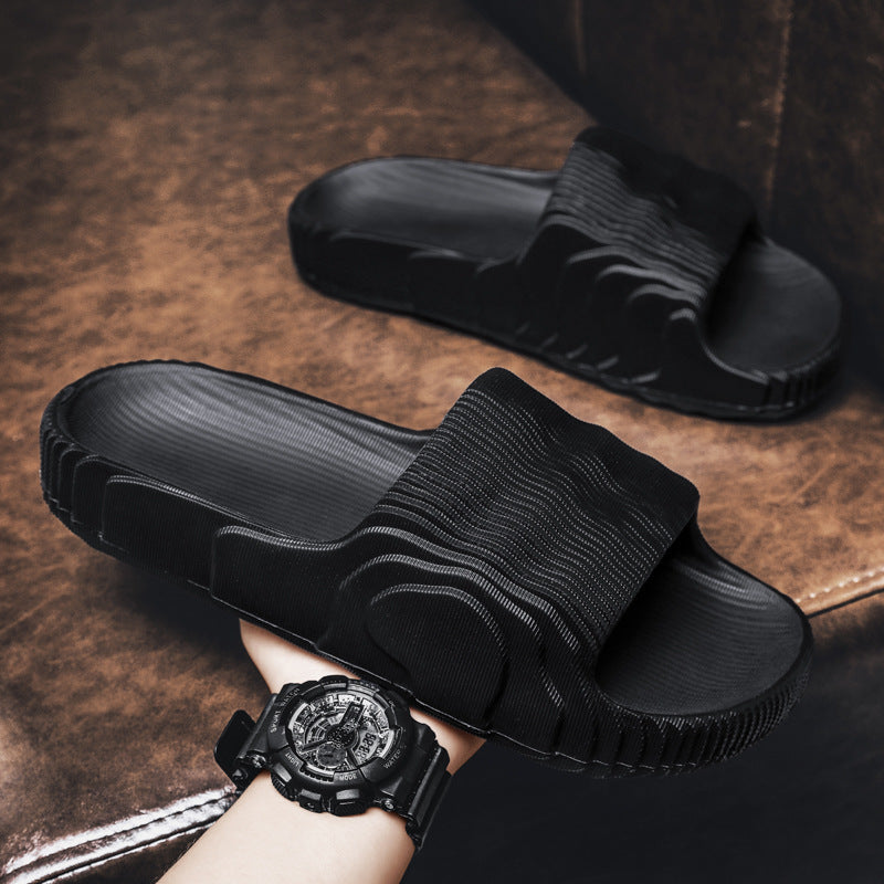 Cross-border cool slippers 2024 summer new one-word slippers men's and women's indoor and outdoor home slippers wholesale