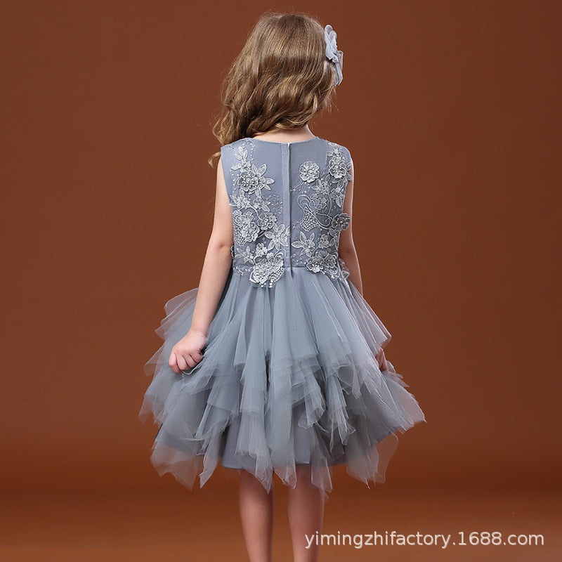 Kids dressfashionpersonalized vest princess dress embroidered girl costume tutu skirt girl dresses