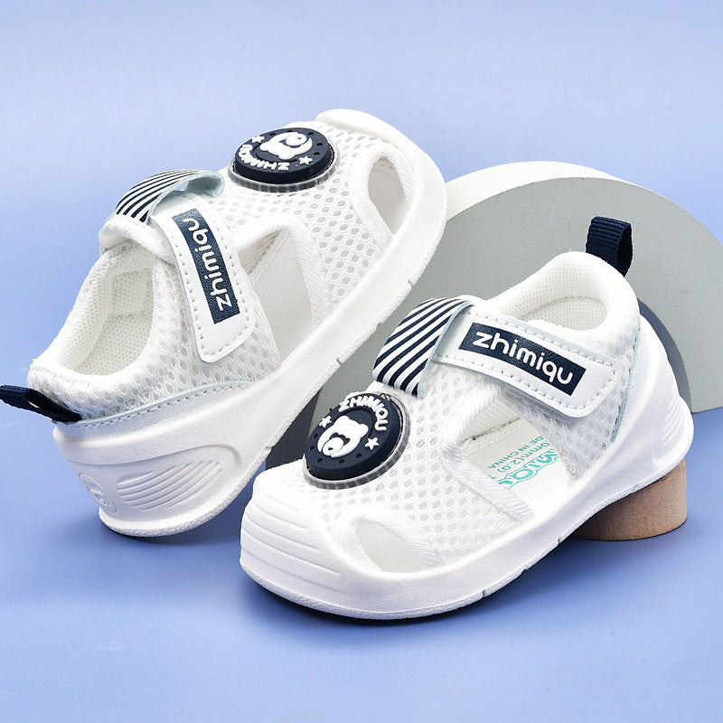 Baby sandals for boys, summer first walker shoes, 0-1-2 years old infant anti-slip soft sole mesh shoes for babies and toddlers, baby girl shoes