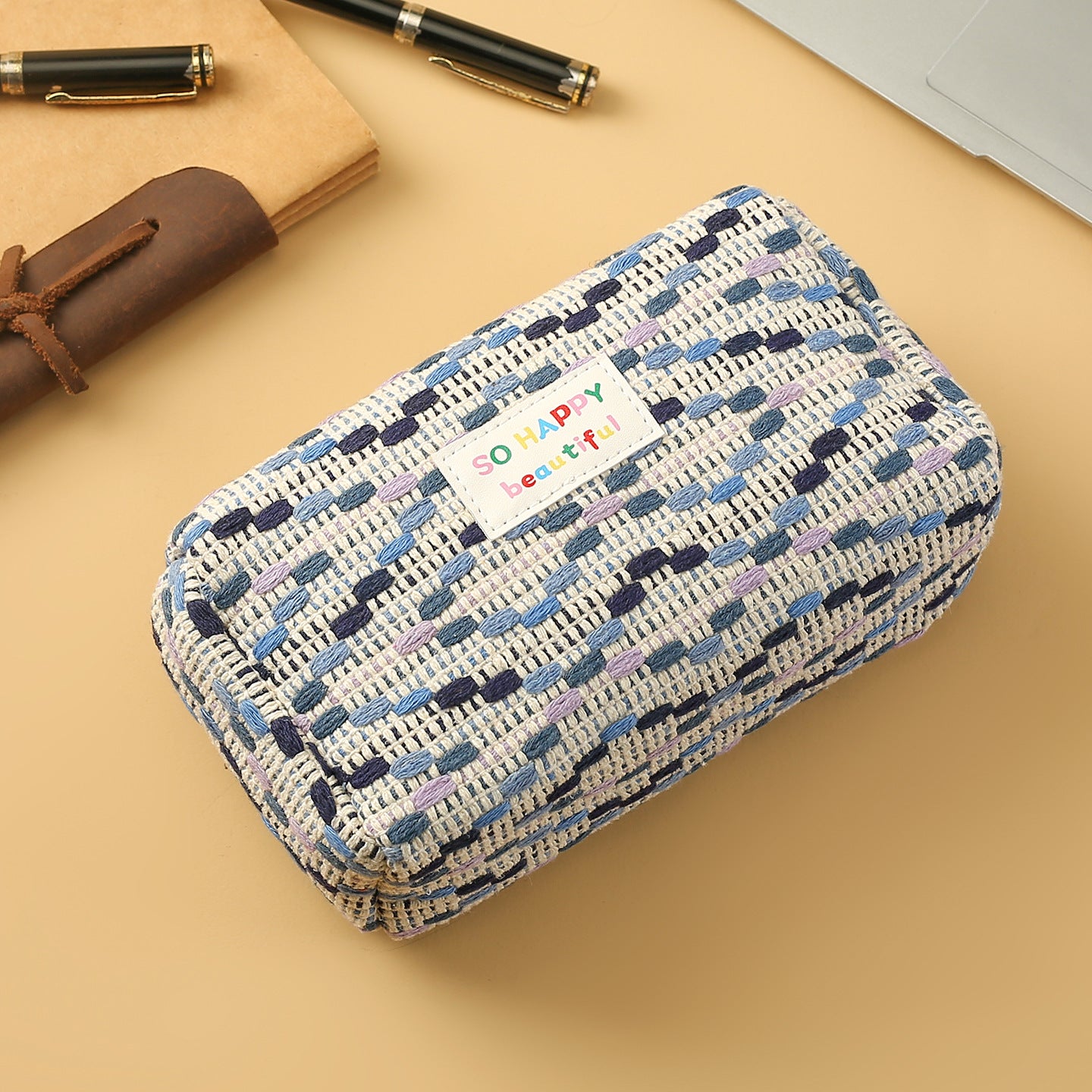 New cute cartoon strawberry cake pencil case versatile girl heart stationery storage bag large capacity pen ruler stationery box