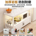 Kitchen sintered stone cutting board table workstation floor-standing multi-tier storage rack microwave oven storage cabinet double-layer table