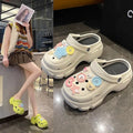 2026 cartoon thick sole crocs women's summer outwear new arrival indoor summer women's stomping on shit feeling non-slip sandals women's