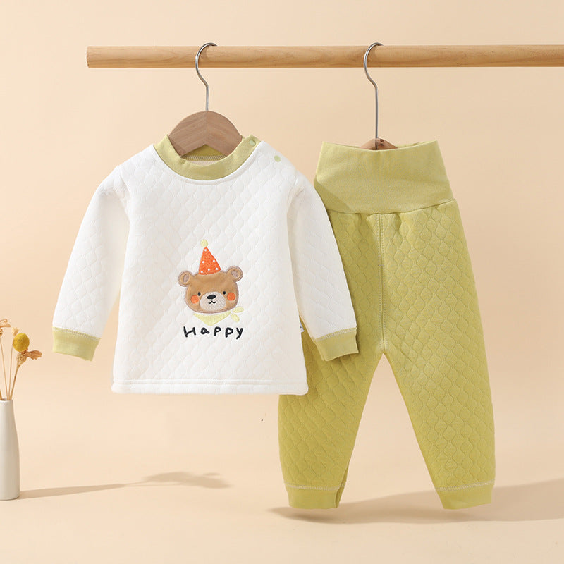 Baby autumn/winter quilted separates high-waisted set - warm autumn outfit for infants and toddlers (ages 1-3)