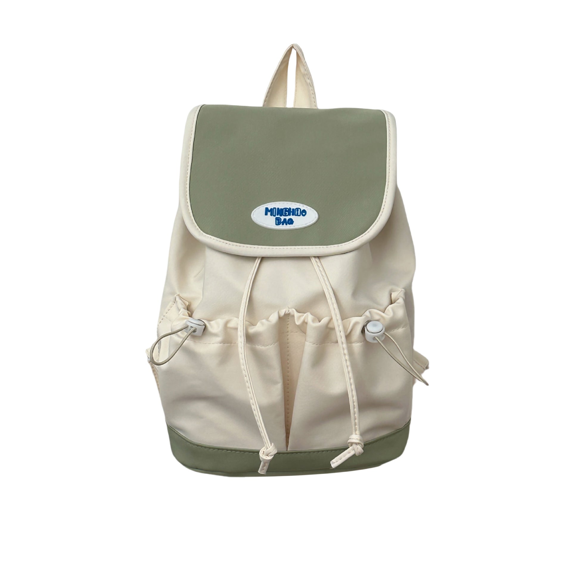 Summer new splicing contrasting color backpack 2025 bag cover design Mori niche leisure backpack going out travel bag