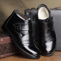 Boots 2025winter high-top boots men leather shoes genuine leather snow boots fleece-lined trendy leather boots heattech cotton shoes for men