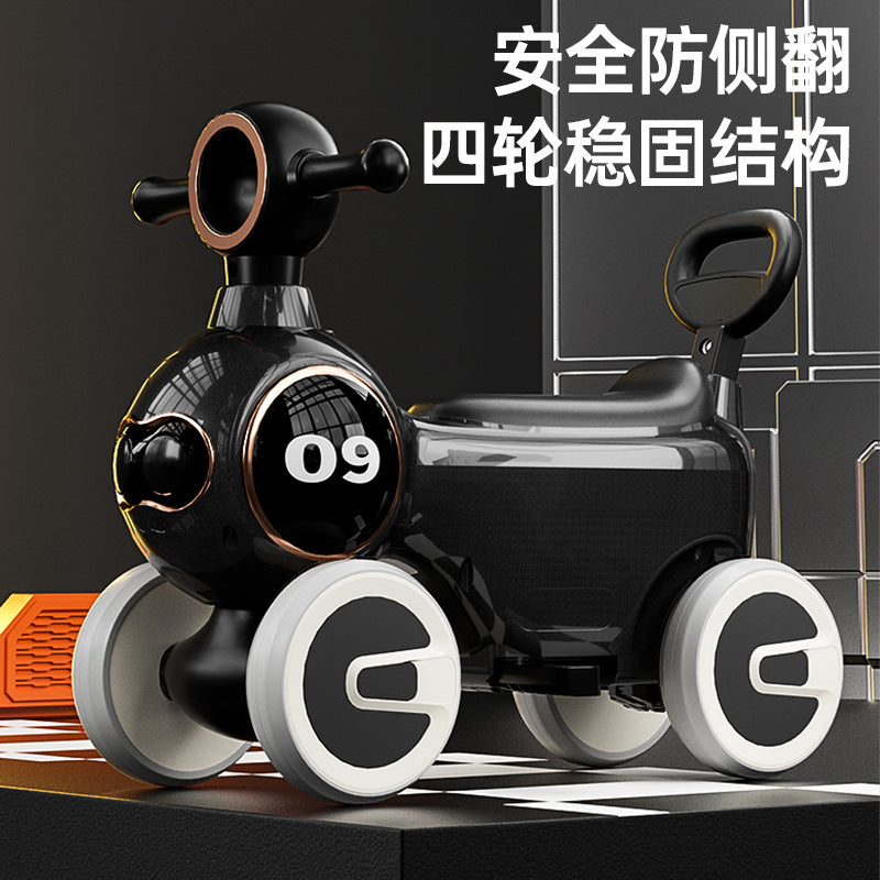 New children's scooter, music and light baby can take  1-4 years old four-wheeled boys and girls scooter