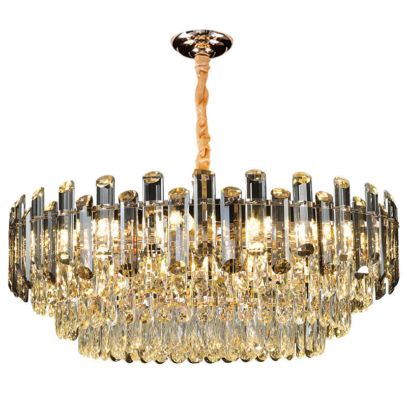 Crystal chandelier living room light 2023 new light luxury simple modern villa high-end atmosphere bedroom dining room lighting