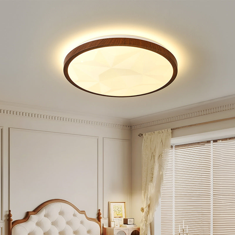 Full spectrum eye protection Nordic modern bedroom led ceiling light walnut color living room study dining room Zhongshan lighting