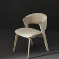 High-end cc dining chair: italian minimalist, light luxury, genuine leather backrest, designer luxury stone dining table and chairs