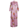 New arrival:  &  stand collar long sleeve printed african plus size women's two-piece dress set