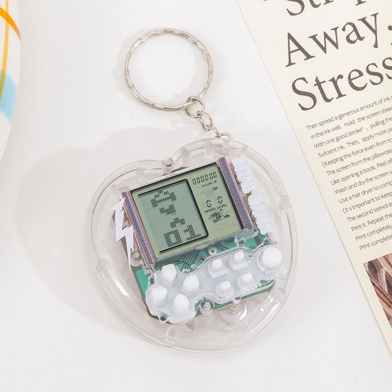 Mini arcade game keychain - tetris handheld retro puzzle toy
