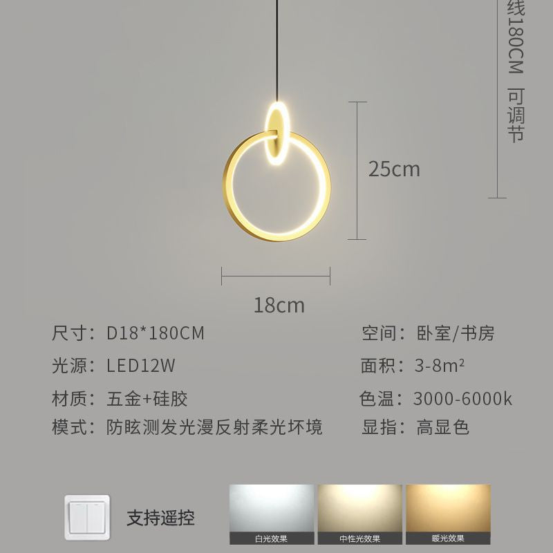 New trendy bedside pendant light, creative and unique wall lamp for bedroom, living room tv background wall, hanging wire lighting fixture