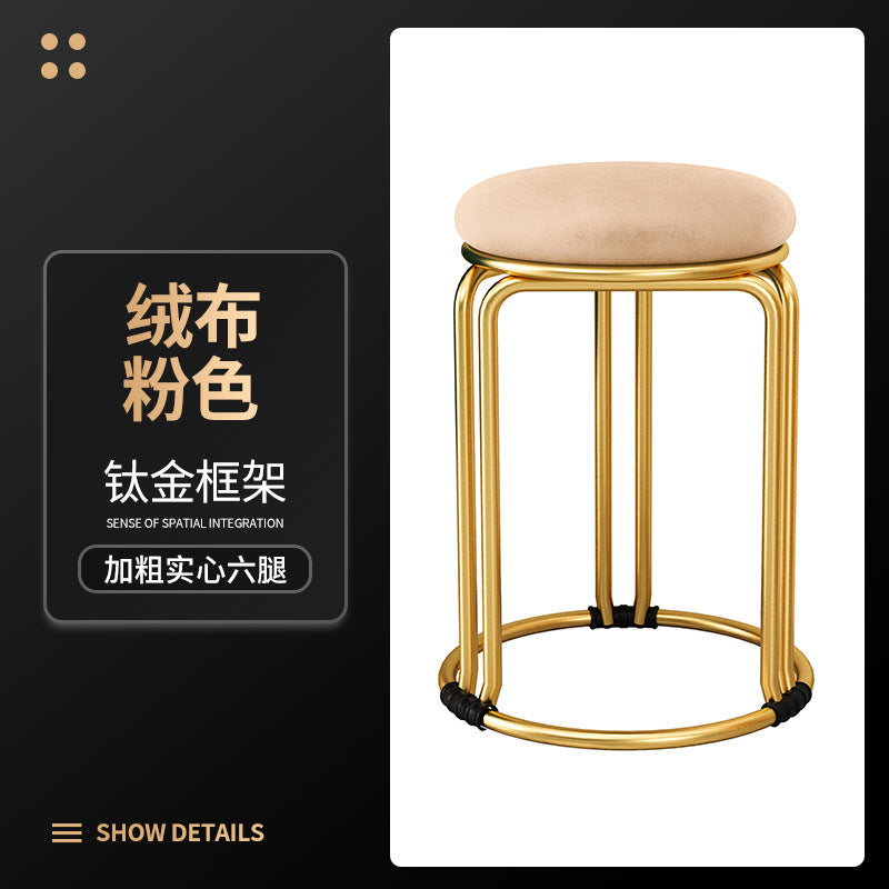 Round stool for home modern casual dining table high stool plastic stackable chair accessible luxury dining chair spare small round stool
