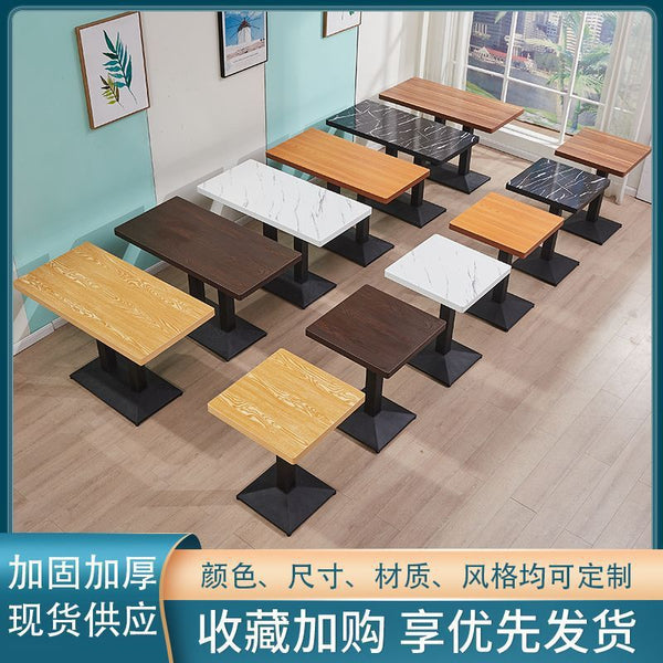 Solid wood catering commercial milk tea burger shop table and chair set fast food restaurant snail noodle shop table dining table stool