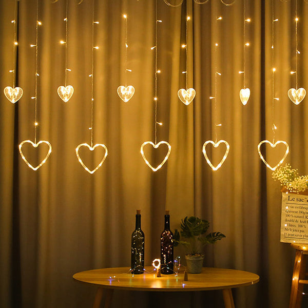 Cross-border new LED light string love curtain light confession proposal Valentine's Day party romantic decoration lanterns