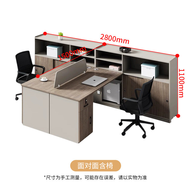 Saint li screen desk and chair combination - employee office workstation desk with card seat - financial office desk