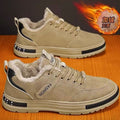 Men's 2025 winter construction work boots: leather, waterproof, slip-resistant, wear-resistant, cold-weather, warm, fleece-lined cotton shoes