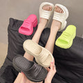 2025 new eva platform slides - 8cm fashionable casual versatile solid color high heel slides - summer outdoor sandals