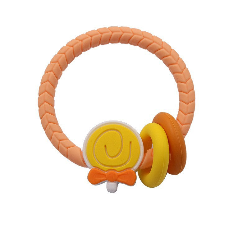 Food Grade Silicone Bite Le Toothpaste Lollipop Cactus Hand Grip Ring Toothpaste Infant Toothpaste Grinding Stick