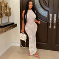 summer new sexy women's dress fashionable knitted hollow-out beach maxi dress - hot seller for cross-border e-commerce