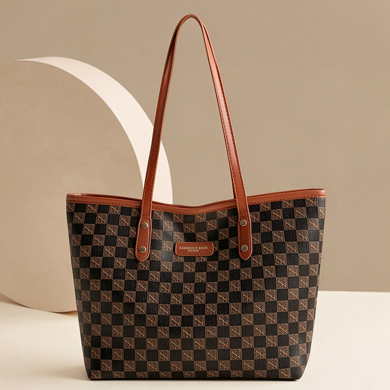 Large capacity women's fashion handbag - versatile tote bag, 2026 new shoulder bag, trendy printed everyday commuter bag