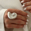 Gold-plated open ring wholesale european and american cross-border jewelry jewelry seaside conch starfish sense of design exaggerated ring for women