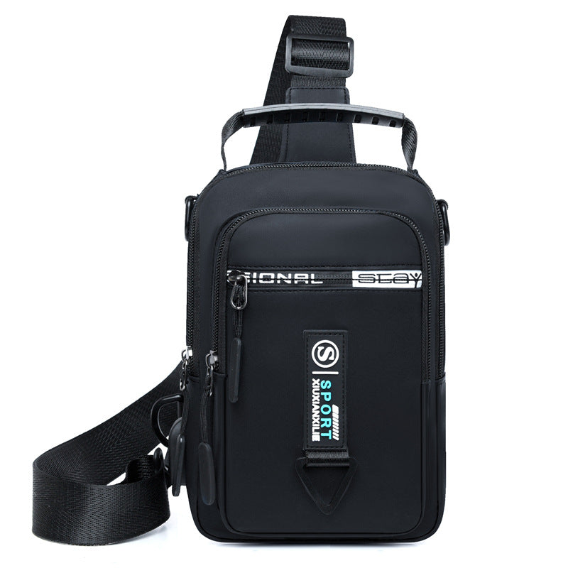 New men's breast bag trendy fashion multi-functional business commuting shoulder bag outdoor leisure travel portable messenger bag