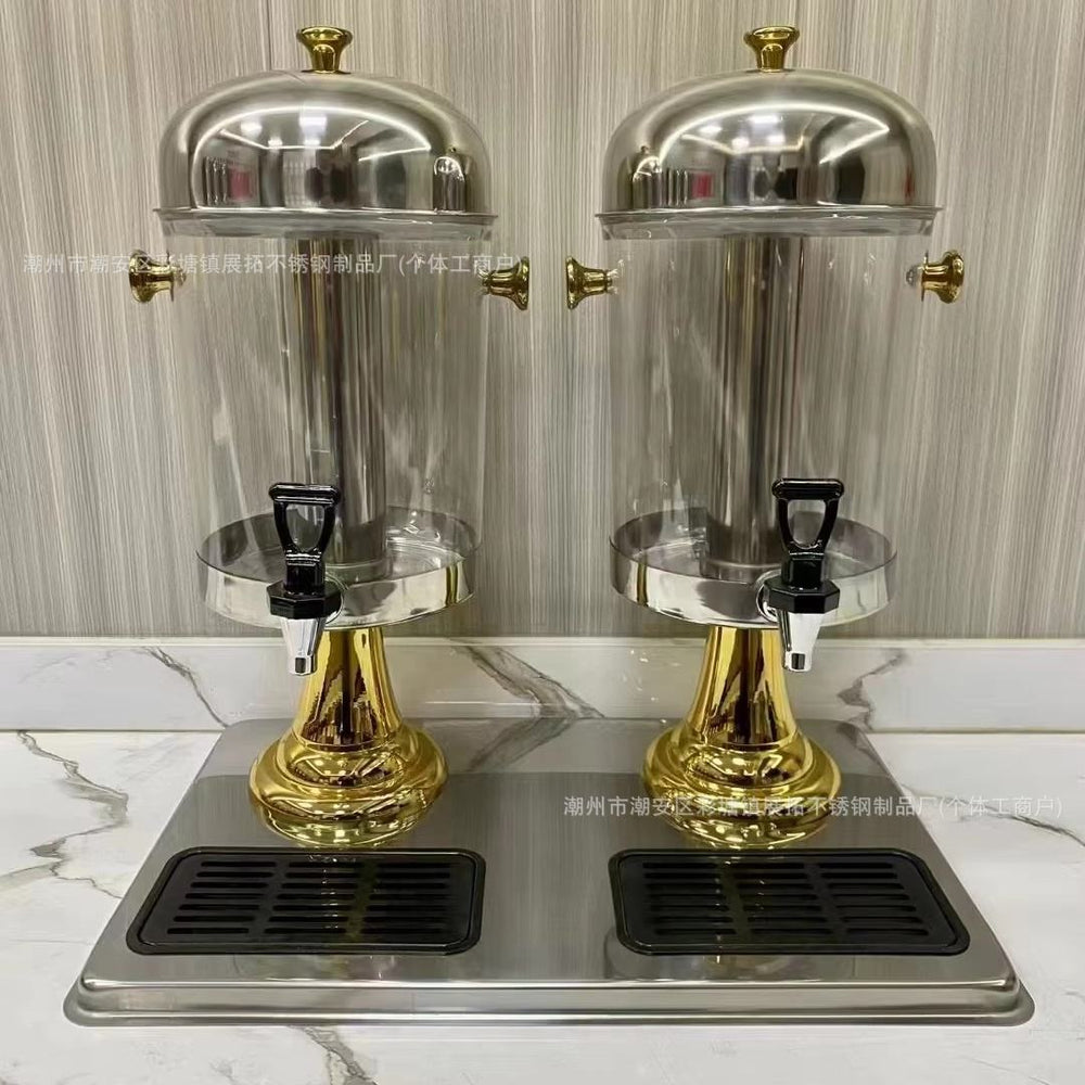 Countertop stainless steel self-service hot & cold beverage dispenser, 8l commercial juice machine, hotel tea & coffee break water dispenser