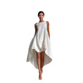 spring cotton linen asymmetrical sleeveless sundress for women - perfect for european and american  independent stores & vacation getaways