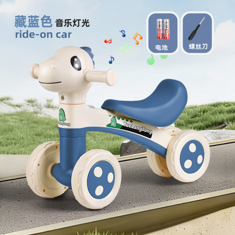 Kids' balance bike four-wheel scooter - perfect first birthday gift! balance bike for children ages 4-6, four-wheel scooter, baby scooter