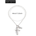 Gothic cross necklace wholesale - european and american cross-border fashion pendant, sweet & cool diamond-studded ins style metal necklace for women