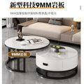 Italian round rock slab high-end tea table, small apartment coffee table, living room home modern minimalist light luxury table set