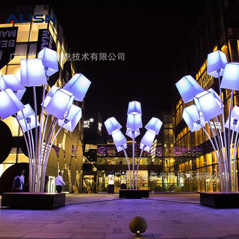 Outdoor waterproof colorful box landscape light Park square landscape light Garden rest area Seat lighting decorative light