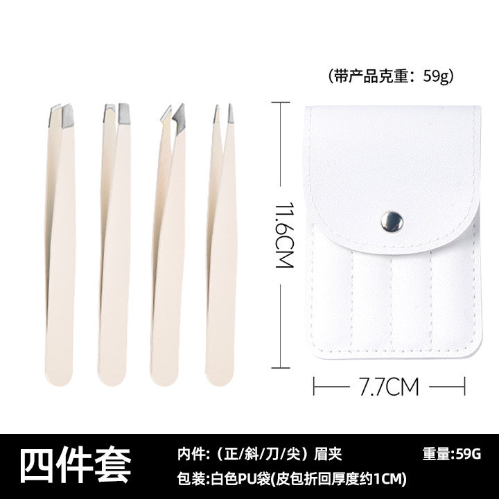 Eyebrow clip set with mirror Convenient exquisite eyebrow clip gift box set Special eyebrow trimming tool tweezers to pull beard