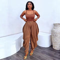 European and american cross-border women's fashion:  summer new arrivals - high-waisted, slimming, designer casual solid color loose wide-leg pants for women