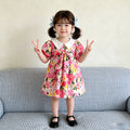 Trendy girls' summer dress  new floral baby princess dress summer lightweight super cute kids' dress